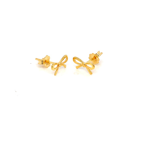 22K YG Bow Earring-1pair