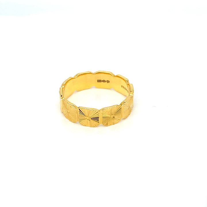 22K YG Fancy Band Ring-1pc