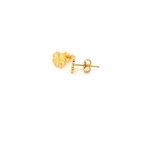 22K YG Flower Earring-1pair