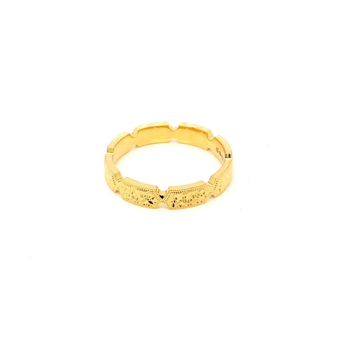 22K YG Fancy Band Ring-1pc