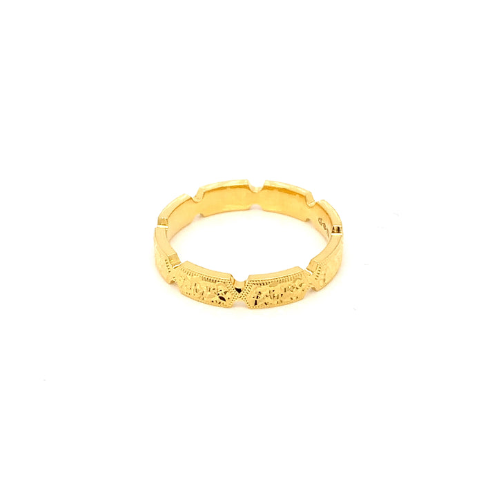 22K YG Fancy Band Ring-1pc