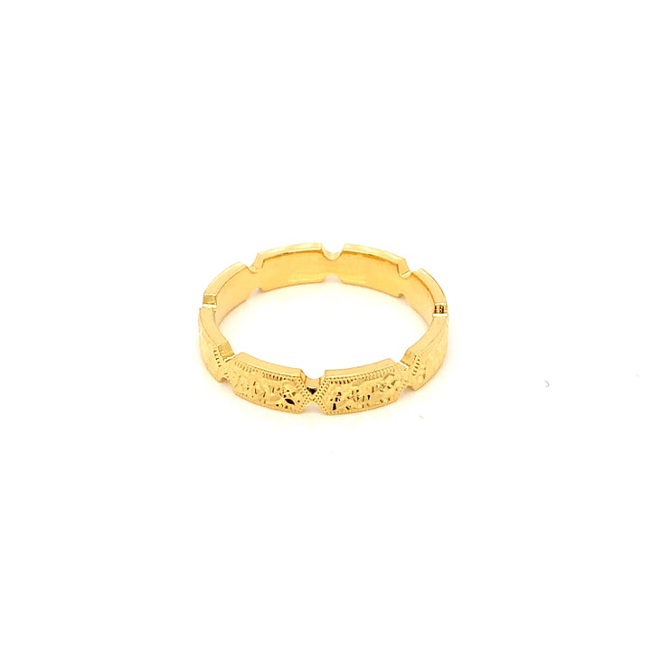 22K YG Fancy Band Ring-1pc