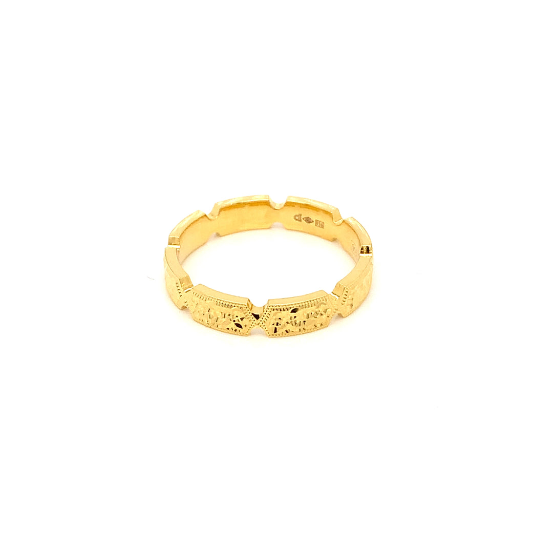 22K YG Fancy Band Ring-1pc