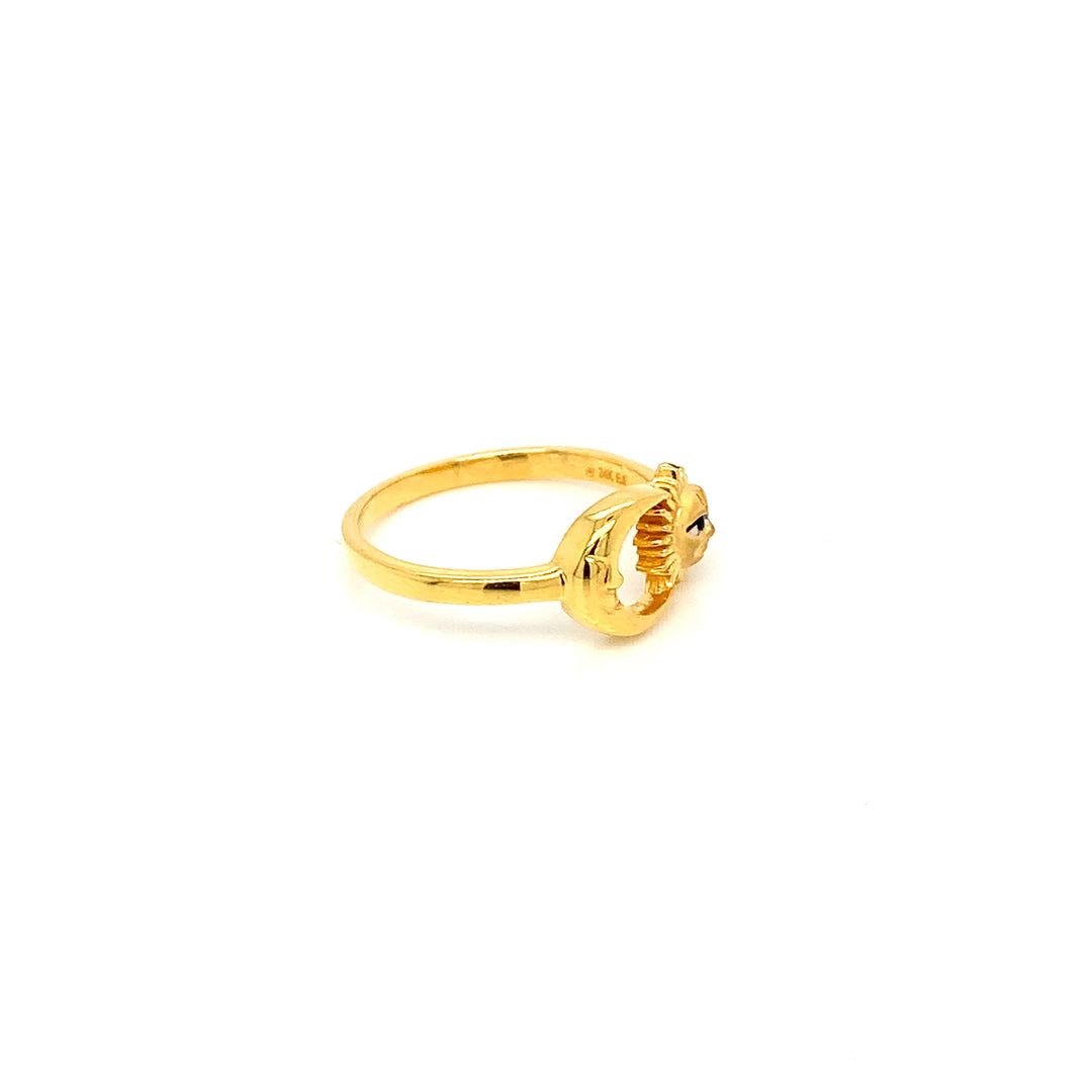24K YG Fancy Sun Moon Ring-1pc