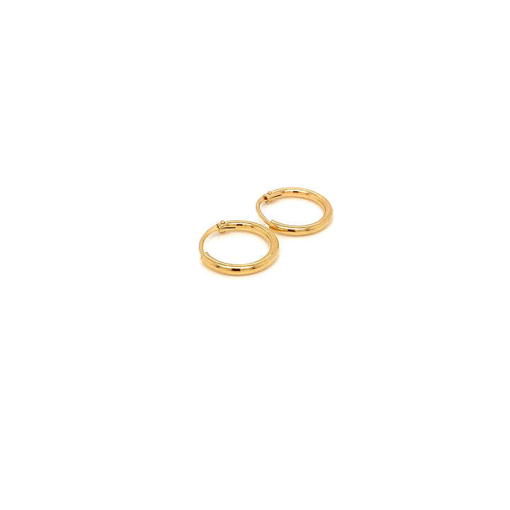 22K YG Plain Hoop Earring-1pair