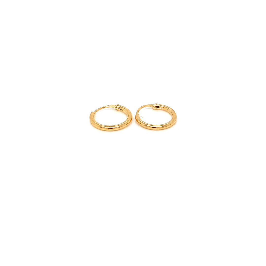 22K YG Plain Hoop Earring-1pair