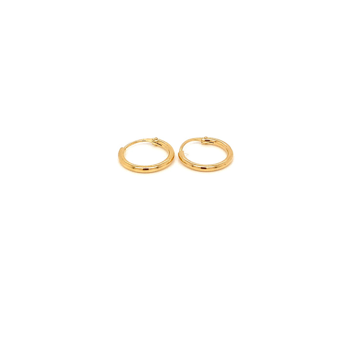 22K YG Plain Hoop Earring-1pair
