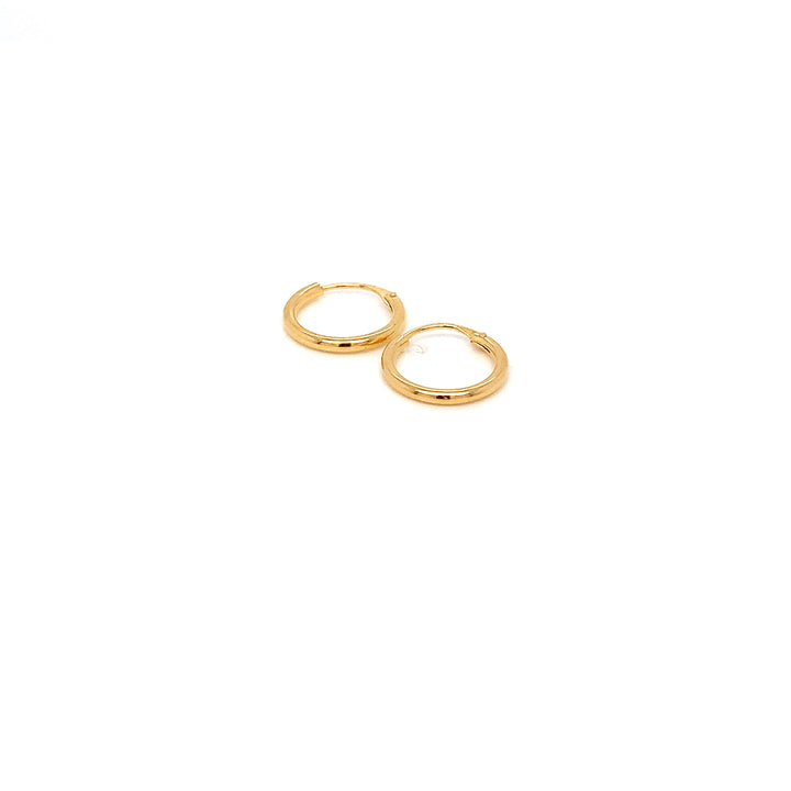 22K YG Plain Hoop Earring-1pair