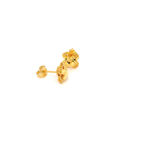 22K YG Flower Earring-1pair