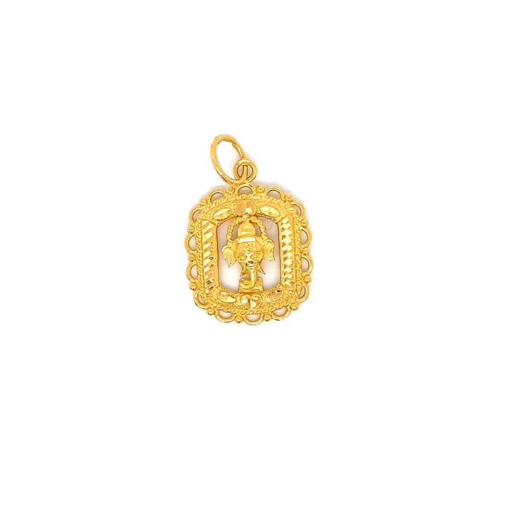22K YG Ganesh Pendant-1pc