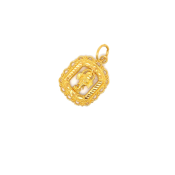 22K YG Ganesh Pendant-1pc