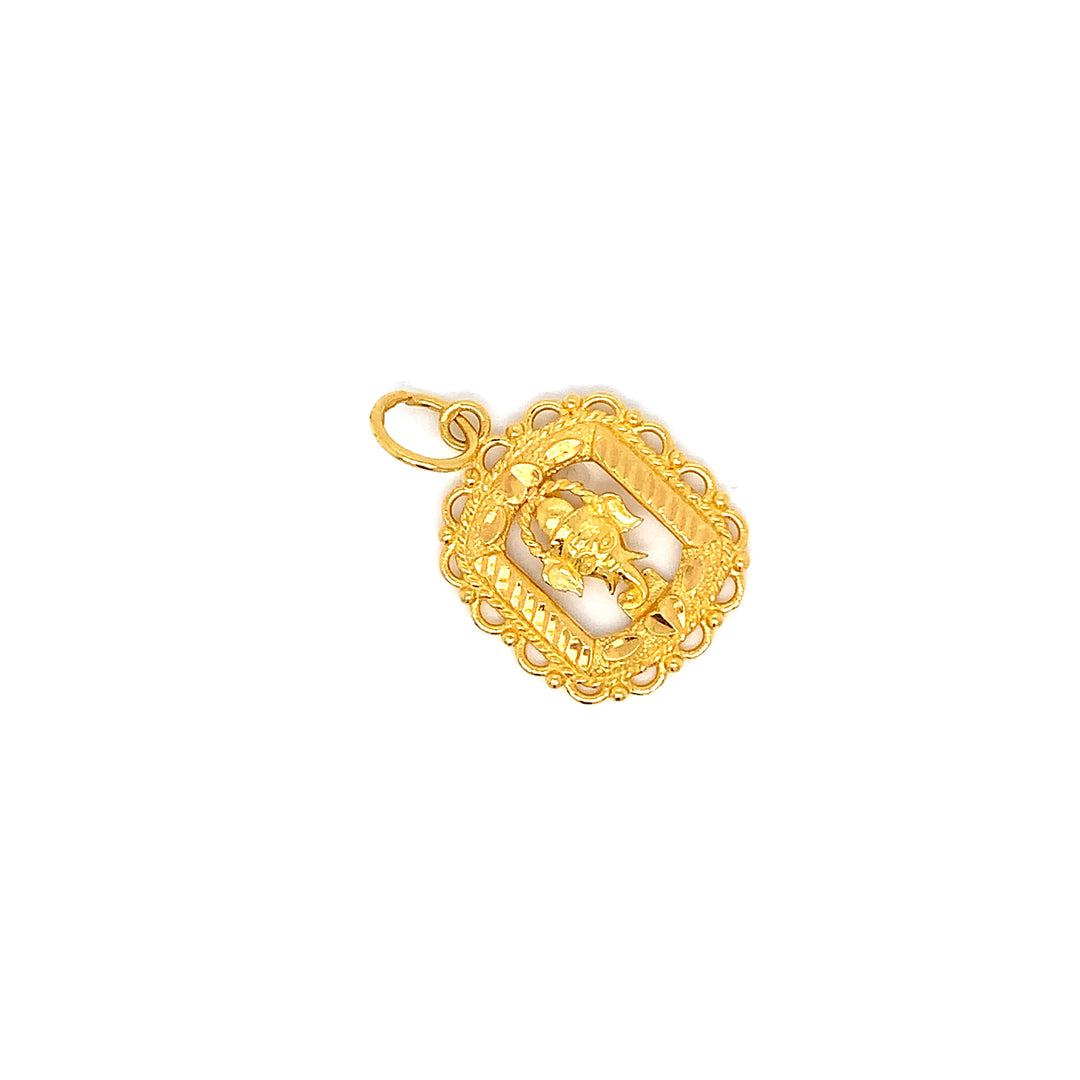 22K YG Ganesh Pendant-1pc