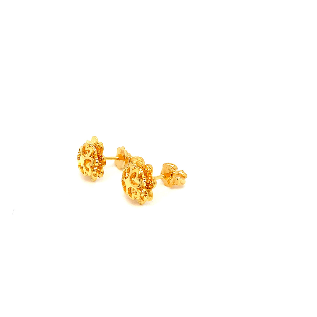22K YG Fancy Earring-1pair
