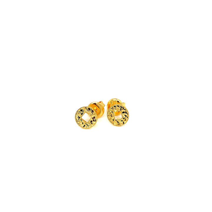 22K YG Fancy Earring-1pair
