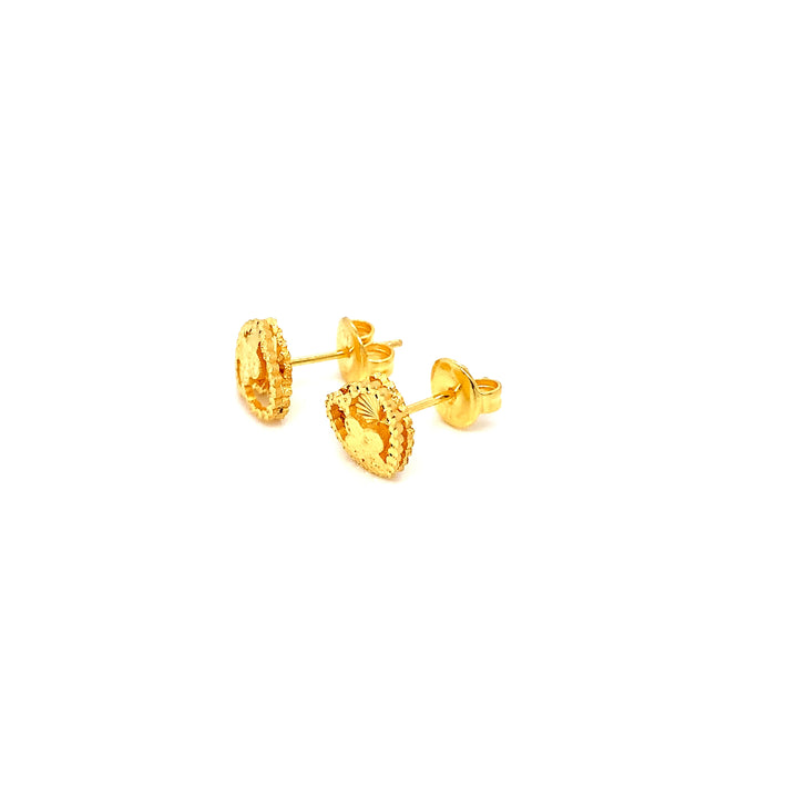 22K YG Fancy Earring-1pair