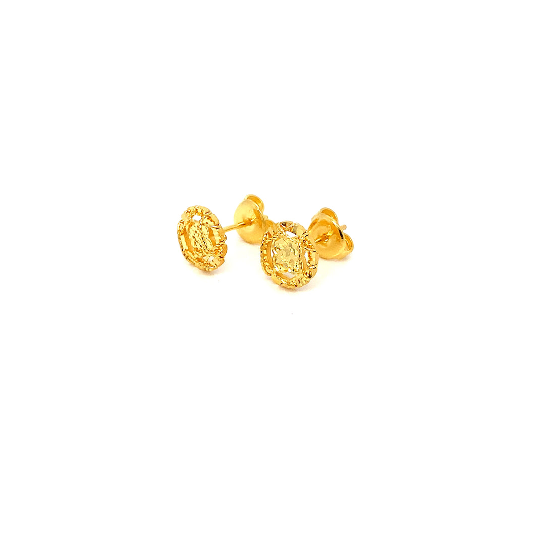 22K YG Fancy Earring-1pair