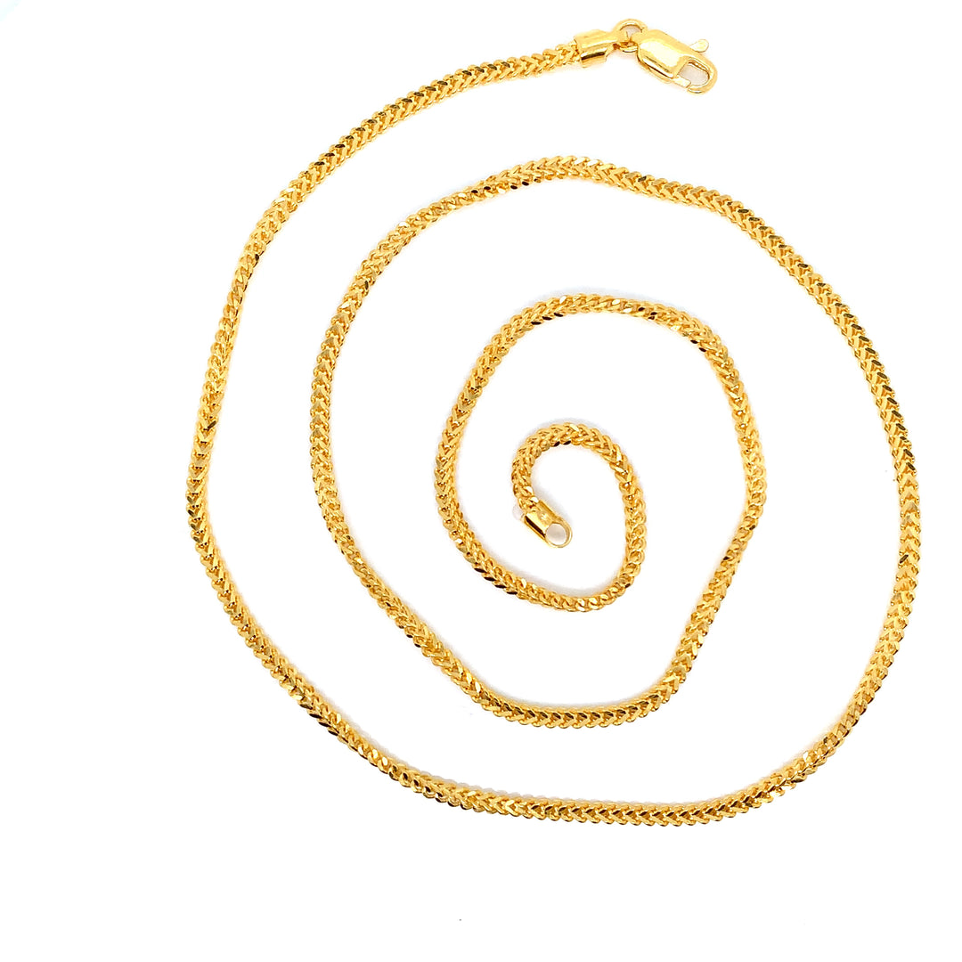 22K YG Foxtail Chain-1pc