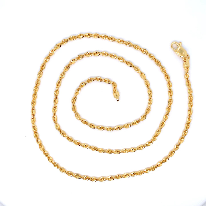 22K YG Rope Chain-1pc