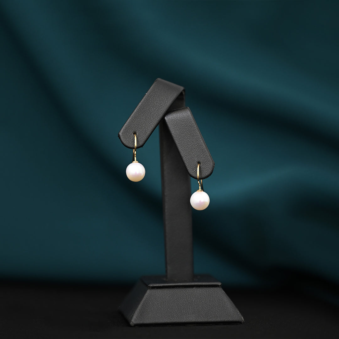 18K YG FWP Hoop Dangler Earring-1pair