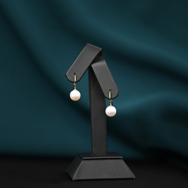 18K YG FWP Hoop Dangler Earring-1pair