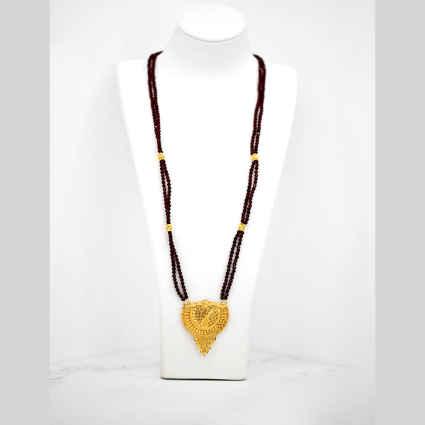 22K YG Red Crystal Mangalsutra-1pc