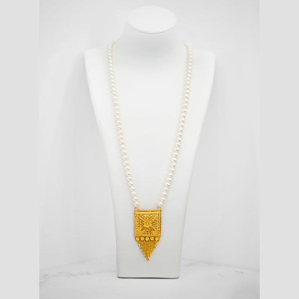 22K YG Synthetic Pearl Necklace-1pc