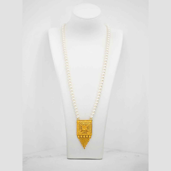 22K YG Synthetic Pearl Necklace-1pc