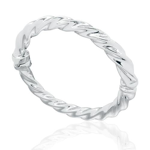 Sterling Silver Hollow Bangle-1pc