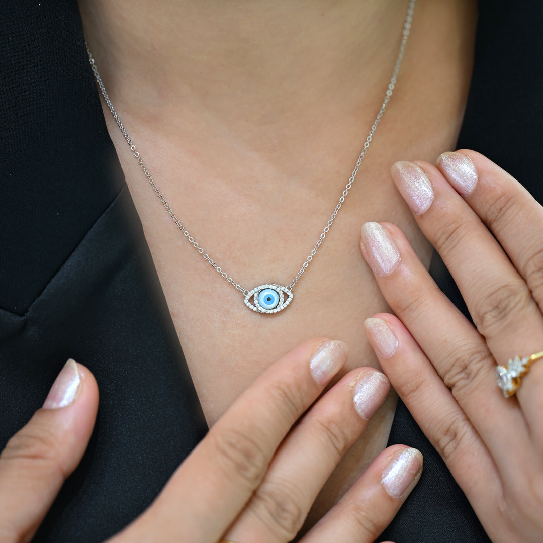 Sterling Silver Evil Eye Necklace-1pc