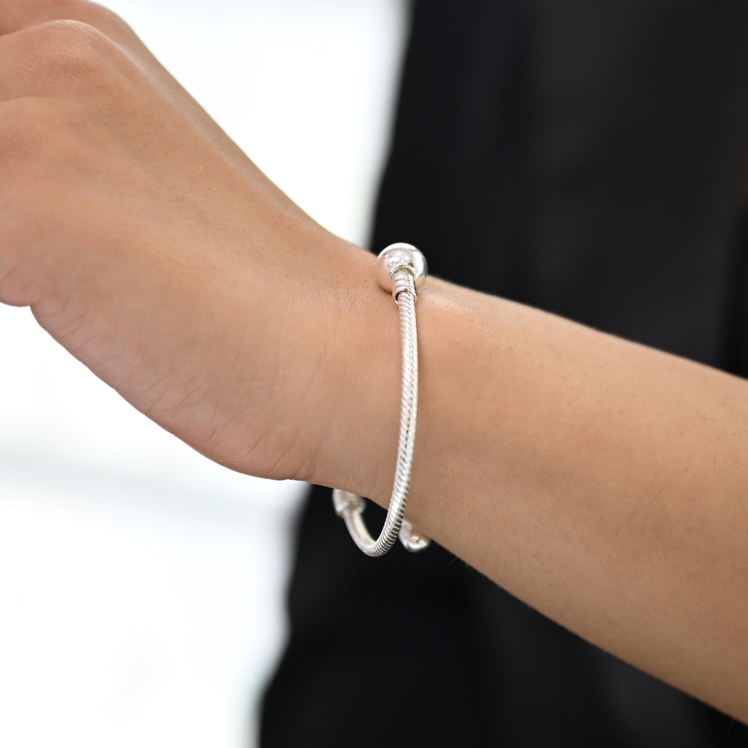 Sterling Silver Ball Bangle-1pc