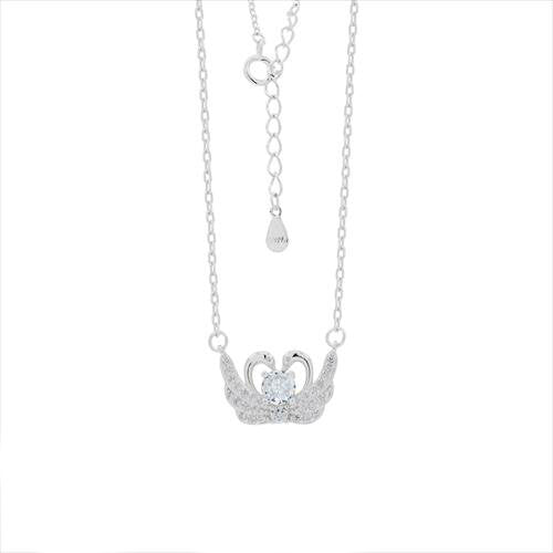 Sterling Silver Swan Necklace-1pc