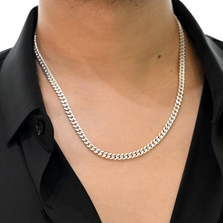 5.4mm Solid Sterling Silver Cuban Chain-51cm