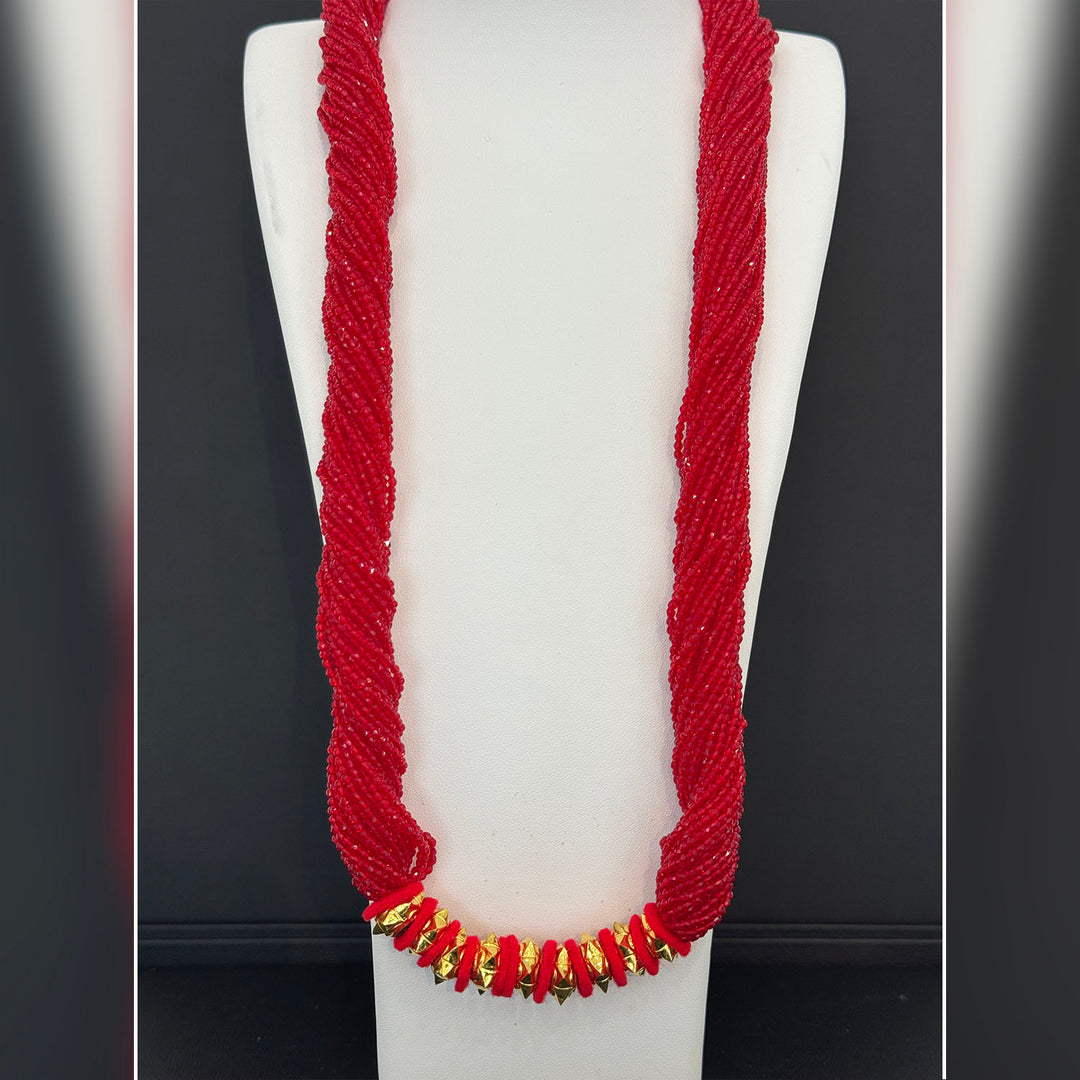 24K YG Red Crystal Tilhari-1pc