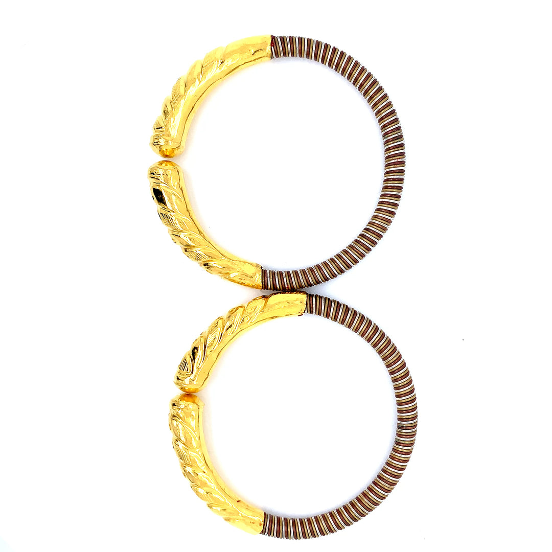 24K YG Pancharatna Bangle-1pair