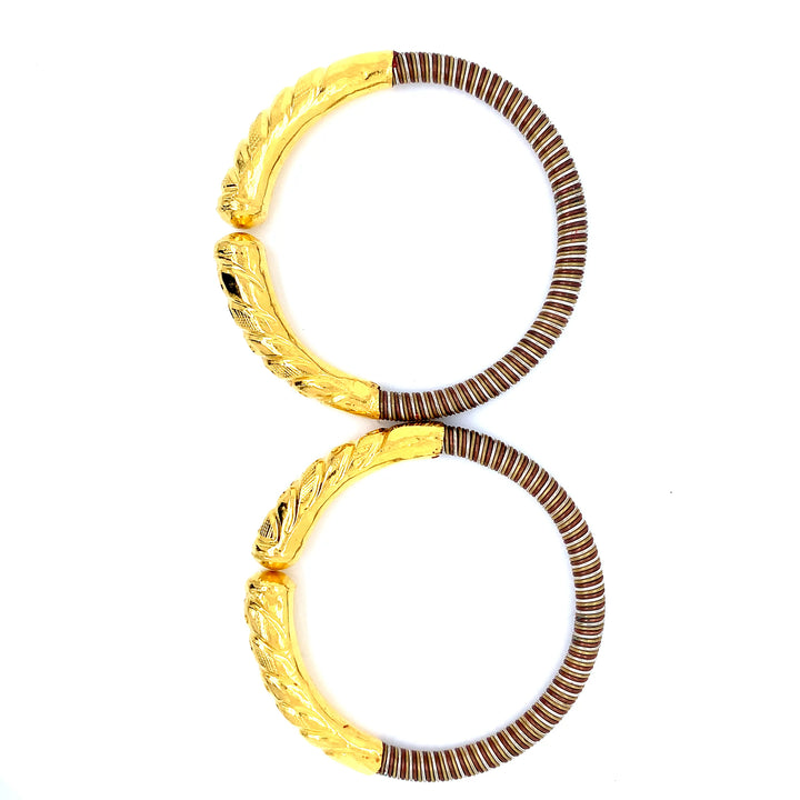 24K YG Pancharatna Bangle-1pair