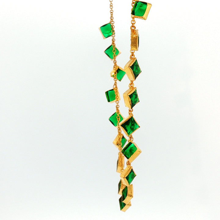 22K YG Green stone Necklace-1pc