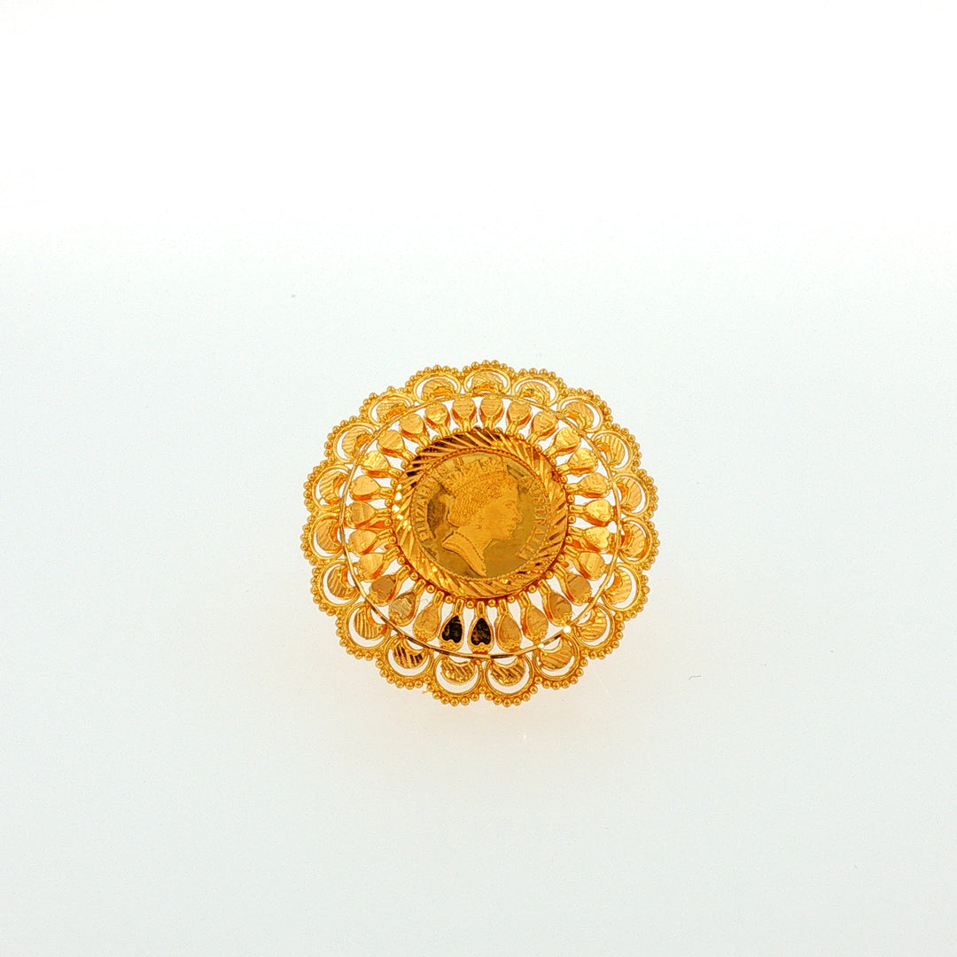 22K YG Coin Ring-1pc