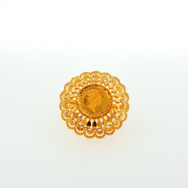 22K YG Coin Ring-1pc