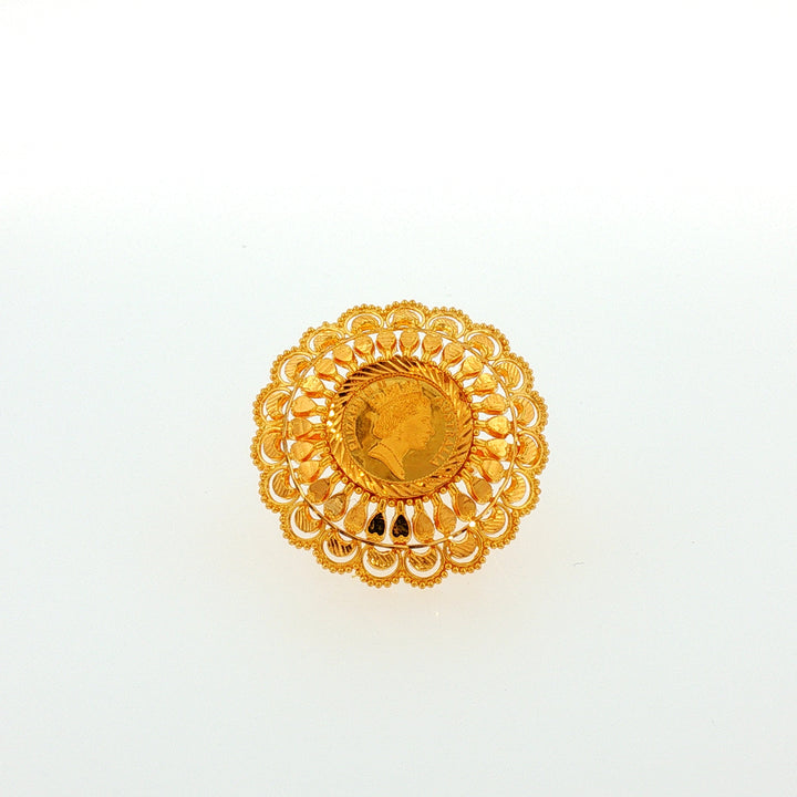 22K YG Coin Ring-1pc