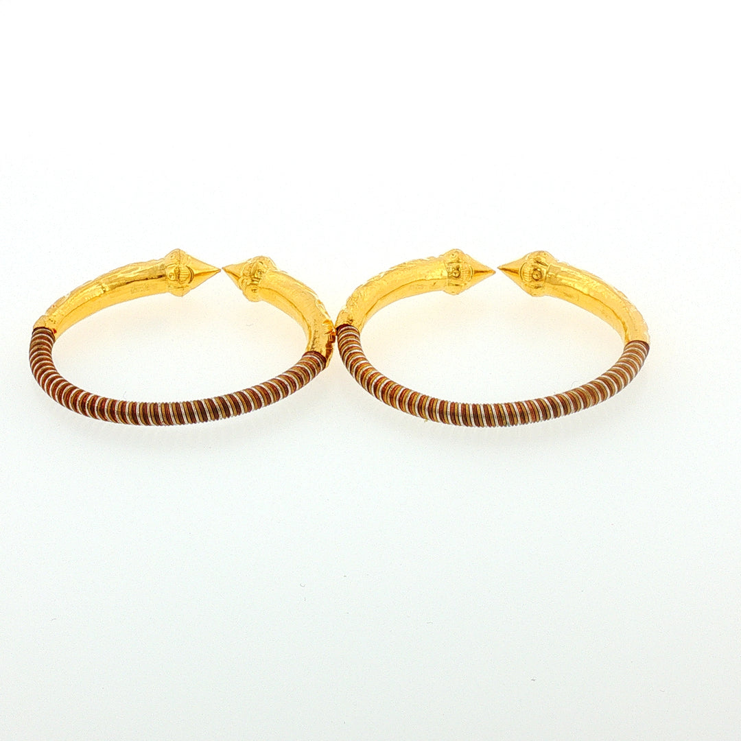 24K YG Baby pancharatna Bangle-1pair