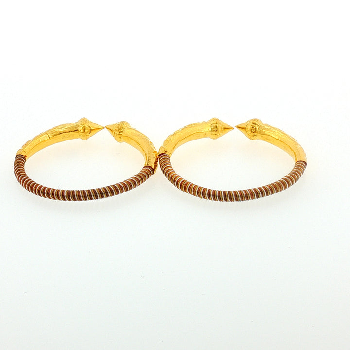24K YG Baby pancharatna Bangle-1pair