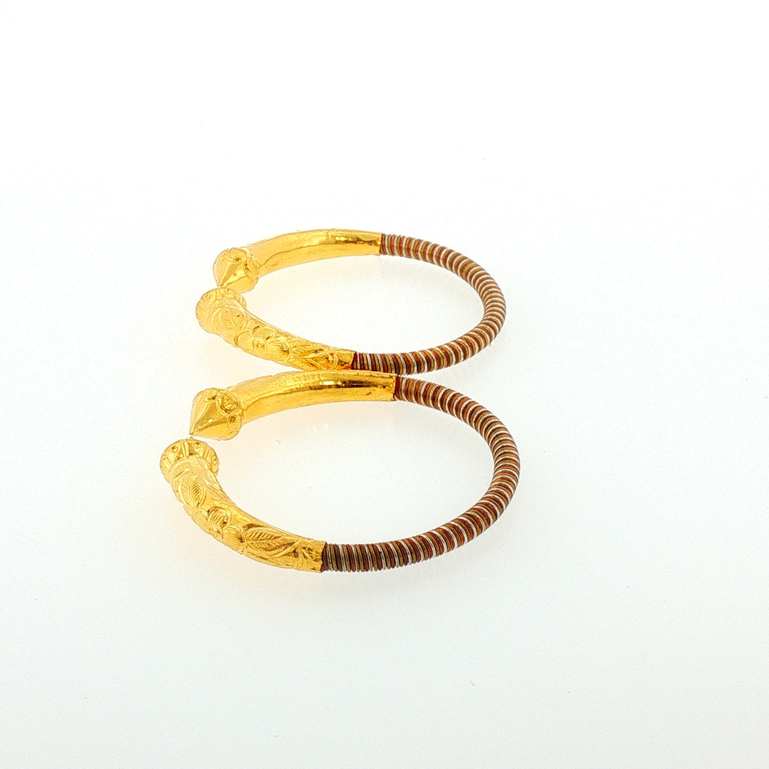 24K YG Baby pancharatna Bangle-1pair