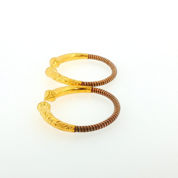 24K YG Baby pancharatna Bangle-1pair