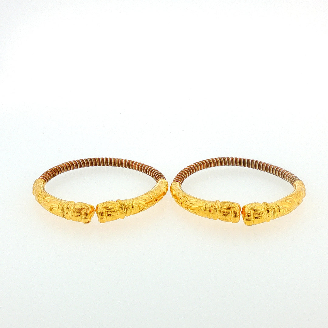 24K YG Baby pancharatna Bangle-1pair