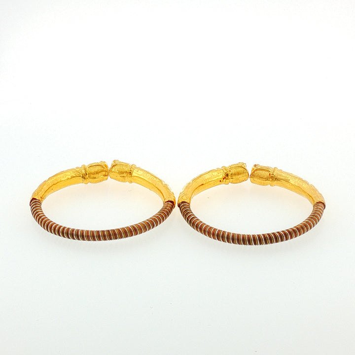 24K YG Baby pancharatna Bangle-1pair