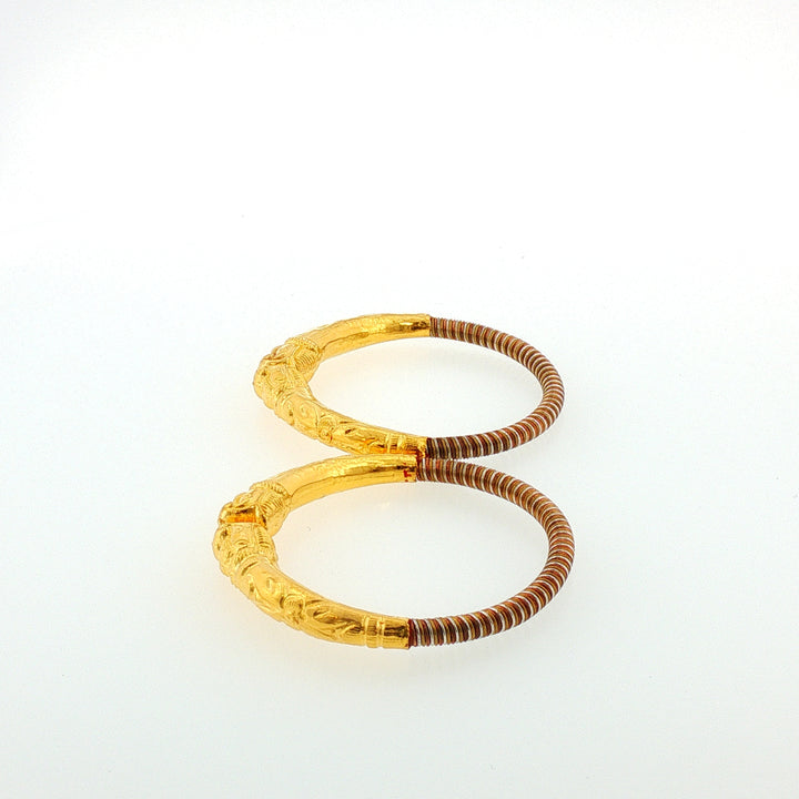 24K YG Baby pancharatna Bangle-1pair