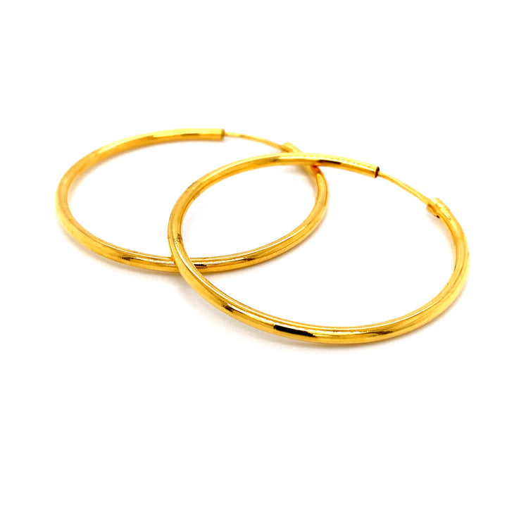 22K YG Hoop Earring-1pair