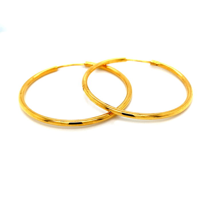 22K YG Hoop Earring-1pair