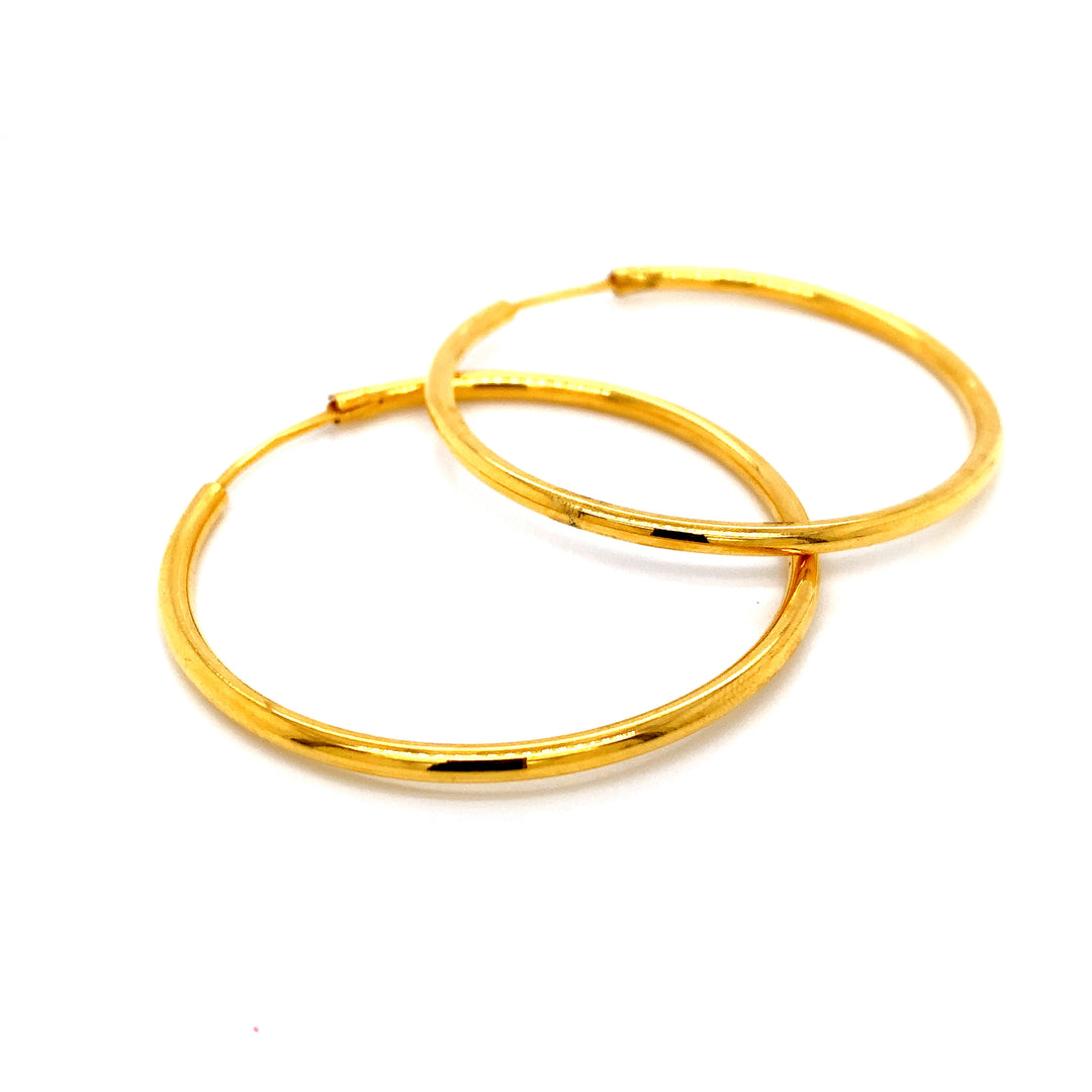22K YG Hoop Earring-1pair