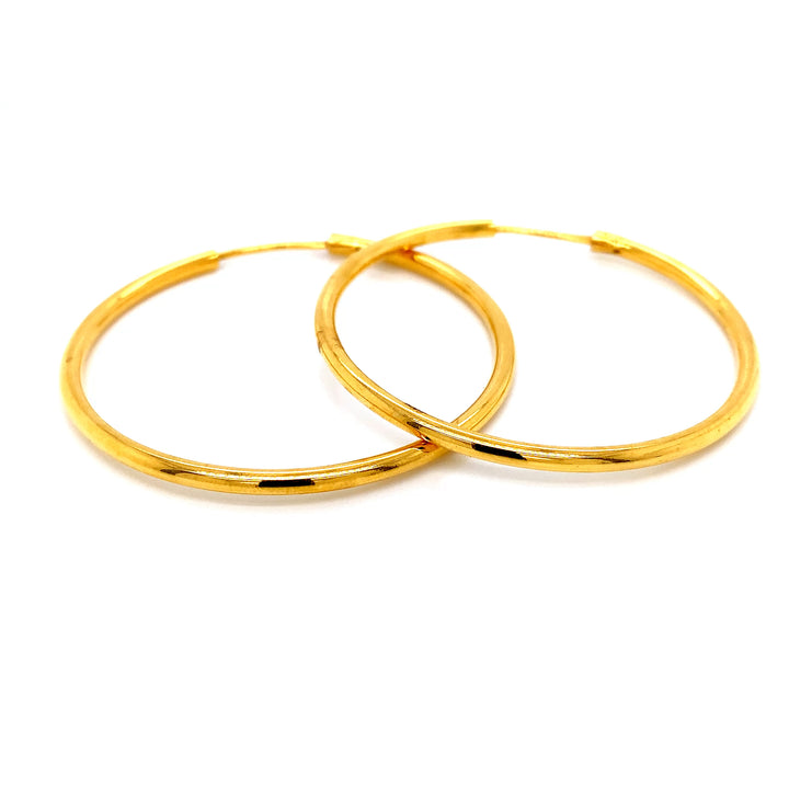 22K YG Hoop Earring-1pair